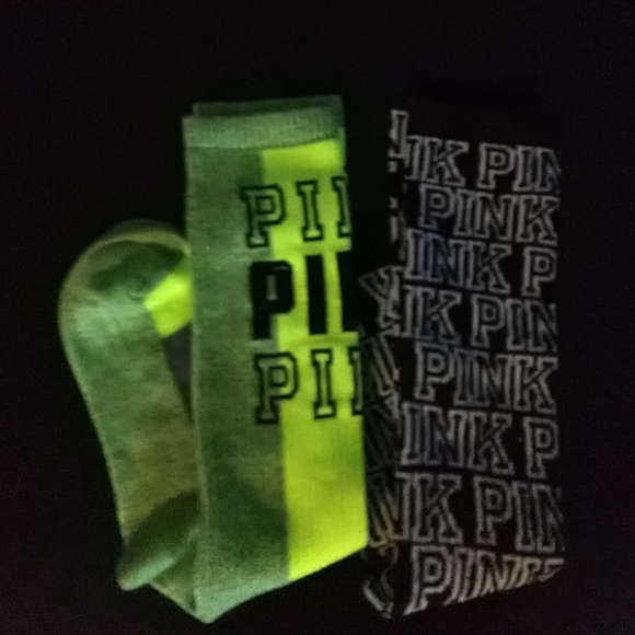 PINK Victoria's Secret Accessories - 2 PAIRS  VS PiNk socks
